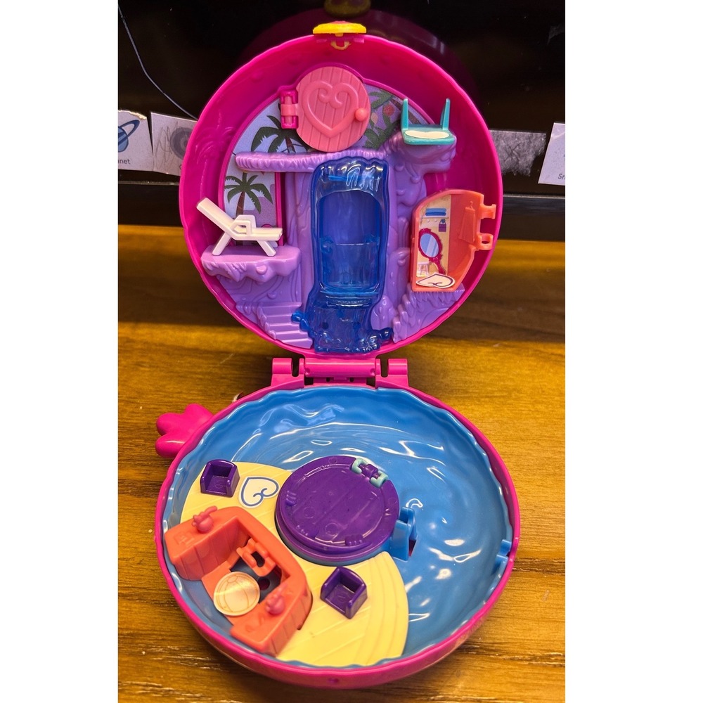 Mattel 2017 Polly Pocket Flamingo Floatie Compact FRY38 Pink Tropical‎